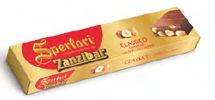 Mléčná čokoláda Zanzibar s celými lískovými oříšky Sperlari 250g